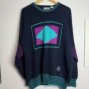 Vintage Men's Deer Ridge Golf Navy Sweater Knit